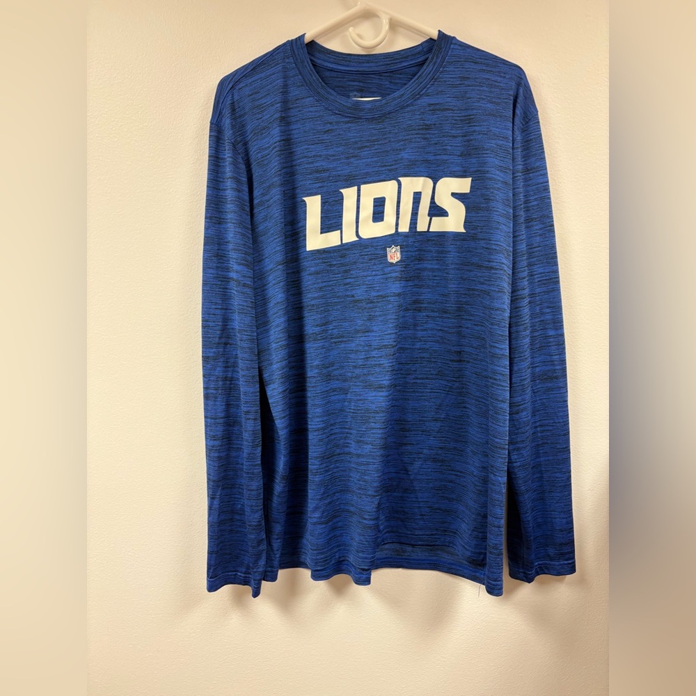 Detroit Lions Nike Dri Fit Blue Heathered long sleeve TShirt